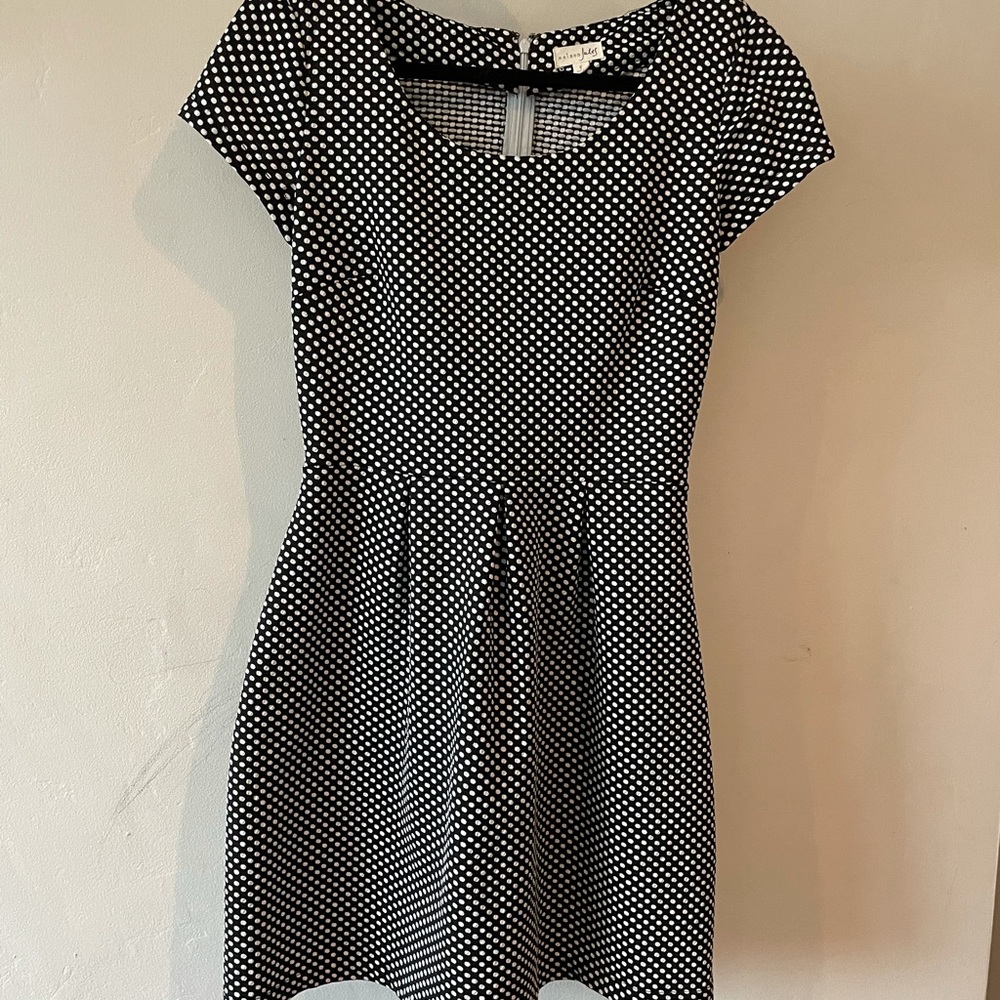 Maison Jules polka dot dress with cap sleeves